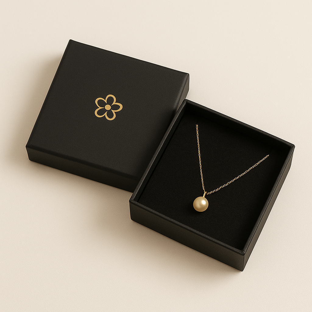 Škatla za nakit z zlatim potiskom / dnom + pokrovom