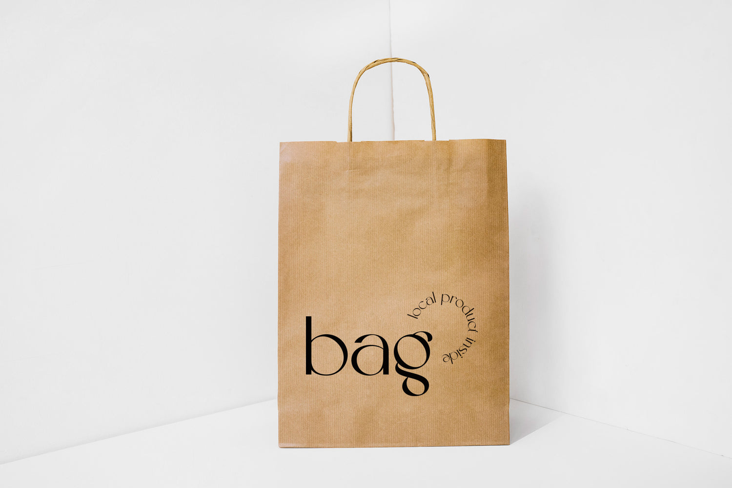 Smeđe papirnate vrećice s tiskom - vrećice s ručkom