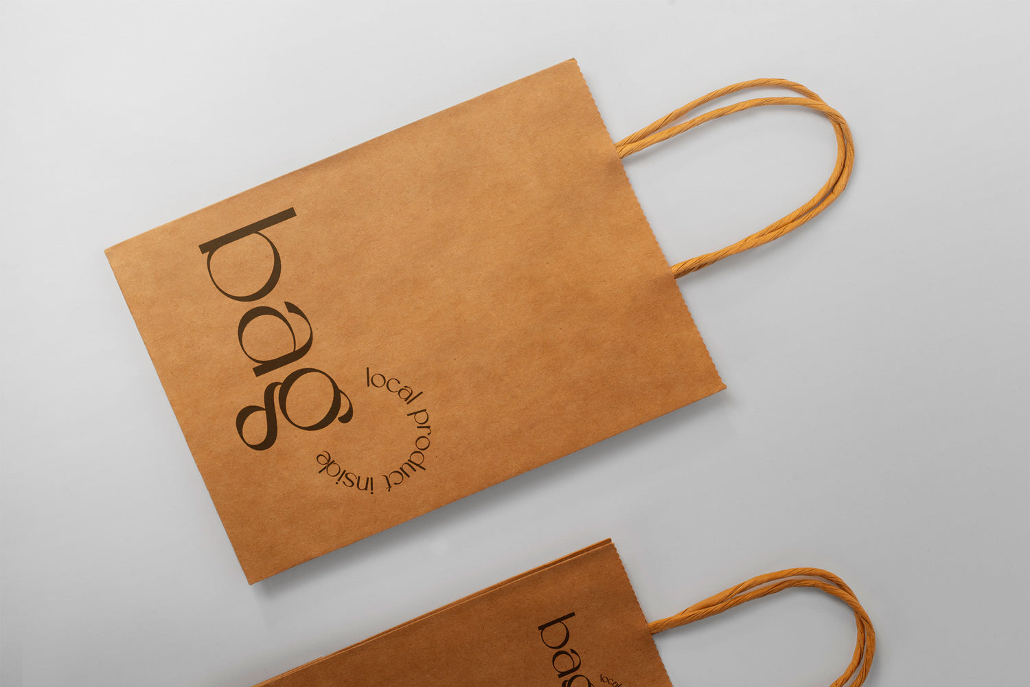 Smeđe papirnate vrećice s tiskom - vrećice s ručkom