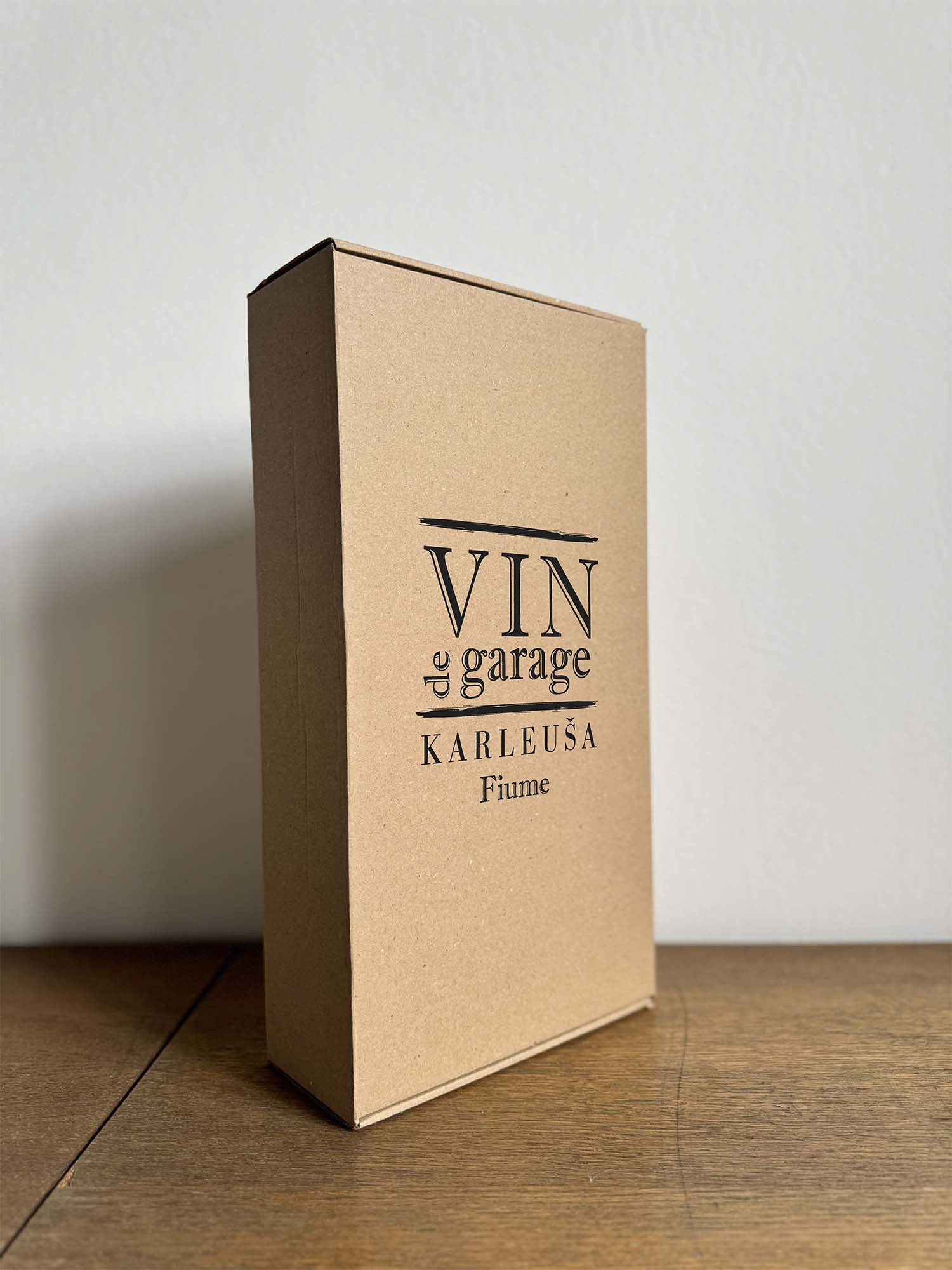 Premium kartonska škatla za dve steklenici s tiskom / 20,5 cm x 8,5 cm x 38,5 cm