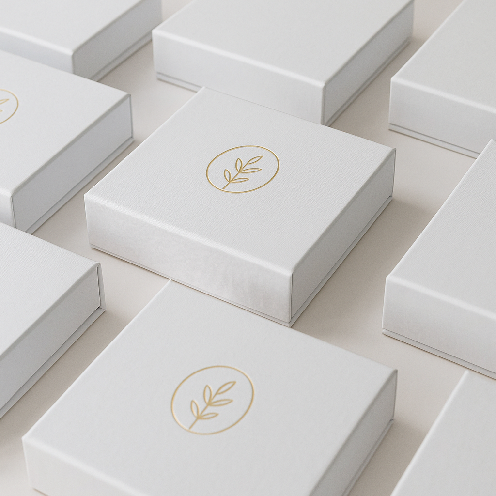 Predal za nakit z zlatim potiskom