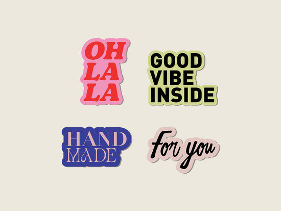 Die cut stickersi / OHLALA / GOOD VIBE / HAND MADE / FOR YOU