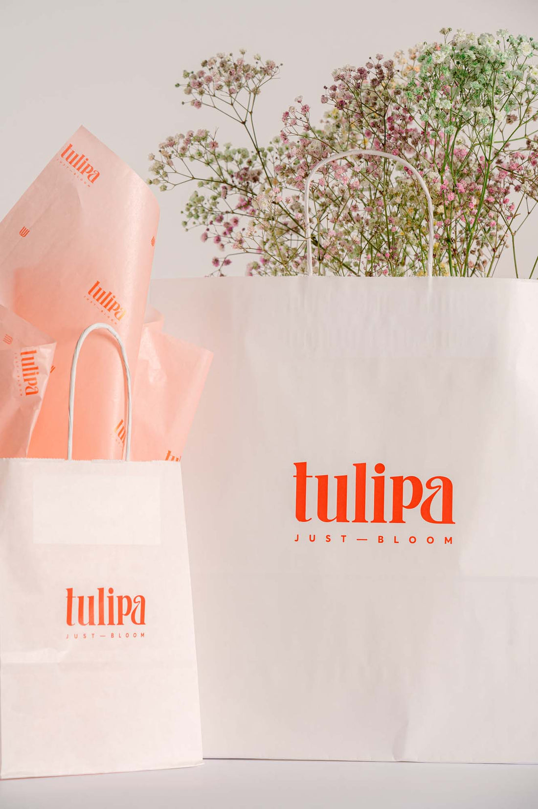 Bijele papirnate vrećice s tiskom - vrećice s ručkom