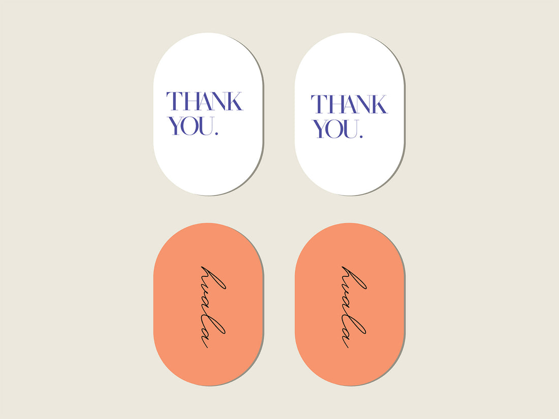 Ovalne naljepnice / THANK YOU / HVALA