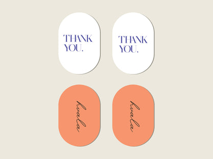 Ovalne naljepnice / THANK YOU / HVALA