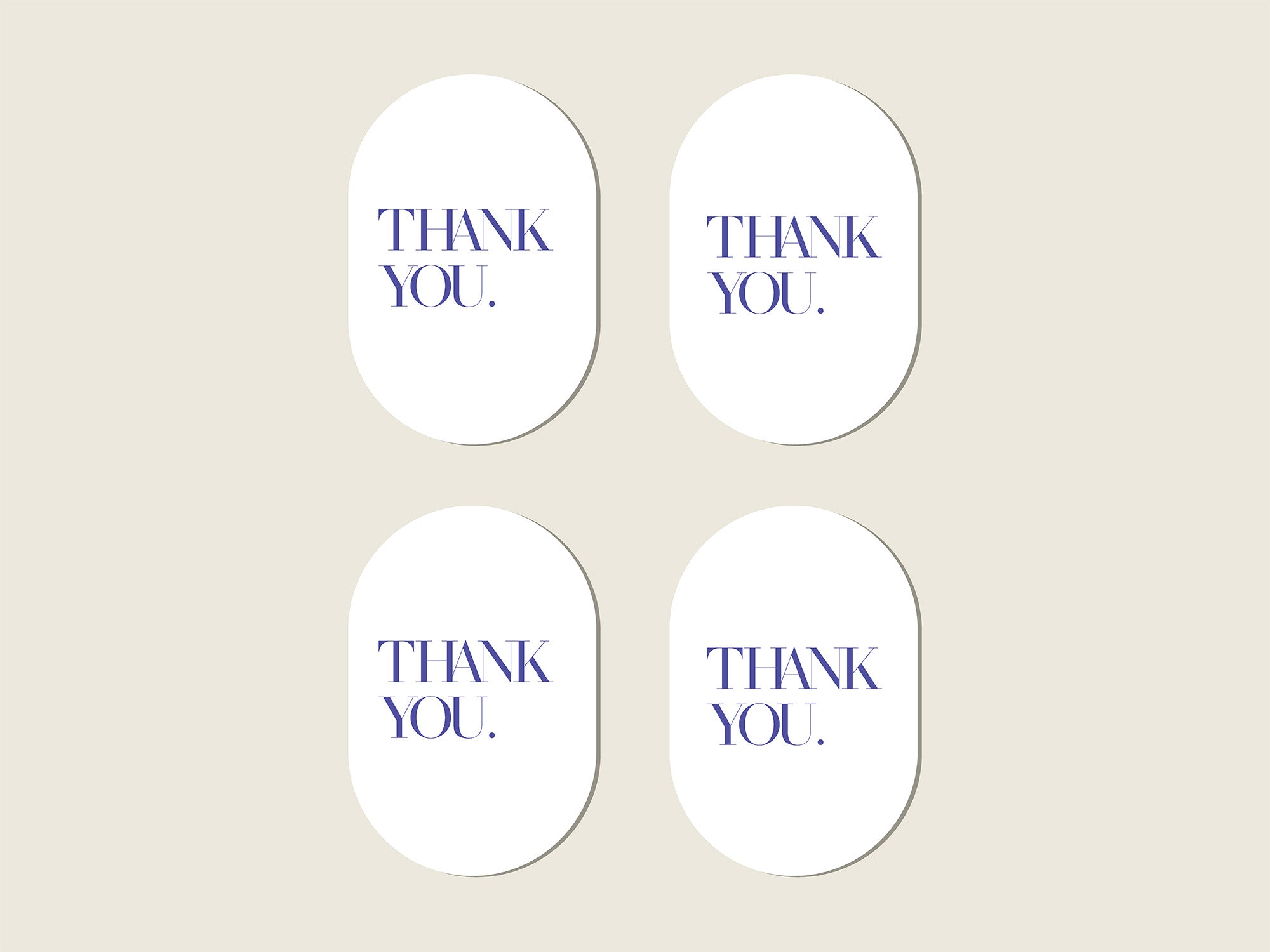 Ovalne naljepnice / THANK YOU / HVALA
