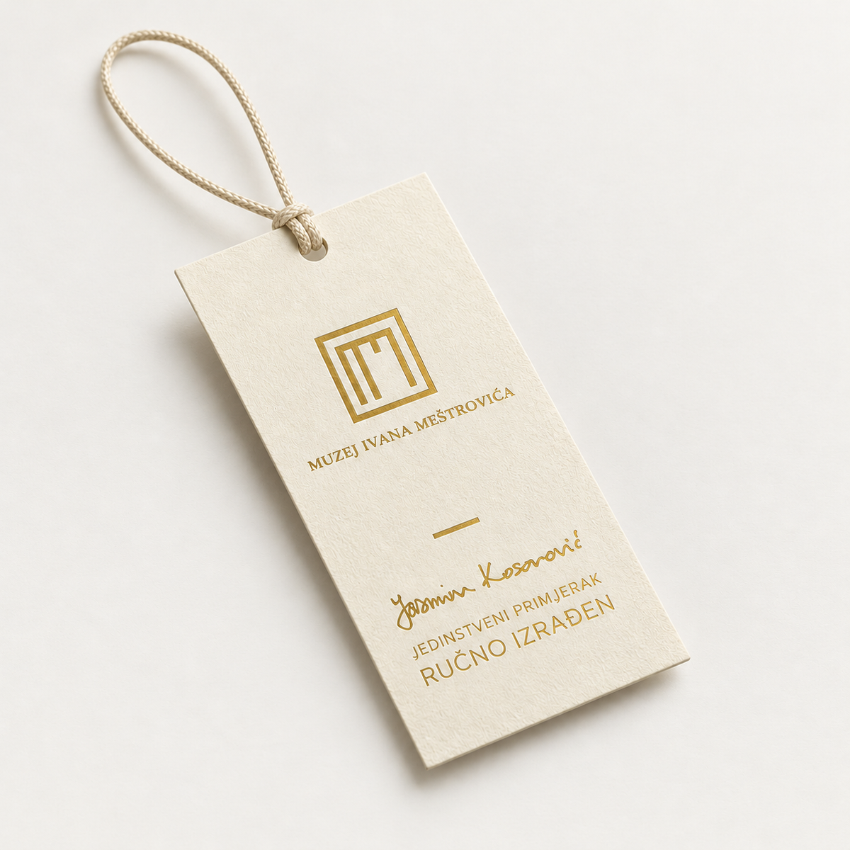 Obeski z zlatim tiskom / z vašim logotipom