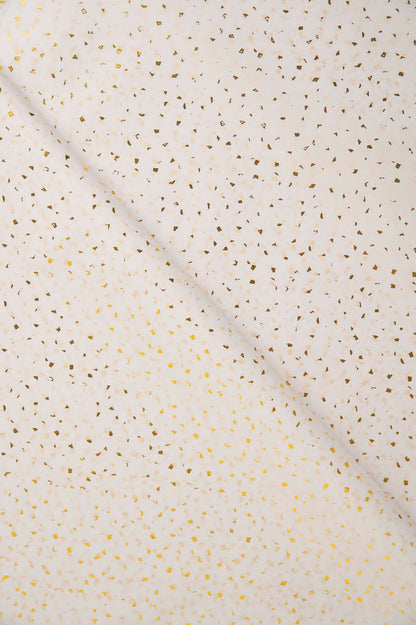Papir za zamatanje - bijeli sa zlatnim konfetima / 75x50 cm / 18 g/m²